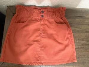 Jolt Orange Paperbag Waist Button-Up Mini Skirt Size M